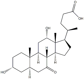 7-KETO-3-ALPHA,12-ALPHA-DIHYDROXY-5-ALPHA-CHOLANIC ACID,,结构式