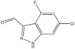 6-CHLORO-4-FLUOROINDAZOLE-3-CARBOXYALDEHYDE 结构式