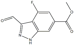 4-FLUORO-6-METHOXYCARBONYLINDAZOLE-3-CARBOXYALDEHYDE Structure