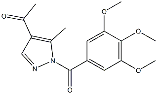 1-[5-methyl-1-(3,4,5-trimethoxybenzoyl)-1H-pyrazol-4-yl]ethan-1-one Struktur