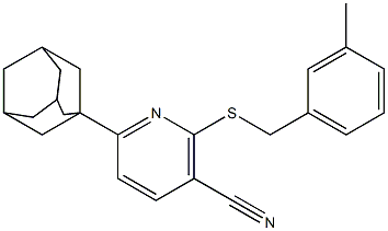 6-(1-adamantyl)-2-[(3-methylbenzyl)sulfanyl]nicotinonitrile Struktur