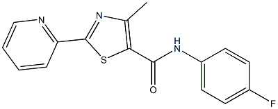 N-(4-fluorophenyl)-4-methyl-2-(2-pyridinyl)-1,3-thiazole-5-carboxamide 结构式