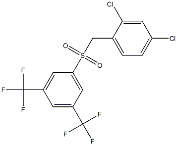 2,4-dichloro-1-({[3,5-di(trifluoromethyl)phenyl]sulfonyl}methyl)benzene,,结构式