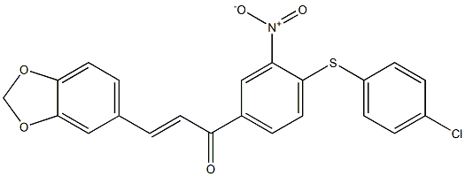 3-(1,3-benzodioxol-5-yl)-1-{4-[(4-chlorophenyl)thio]-3-nitrophenyl}prop-2-en-1-one