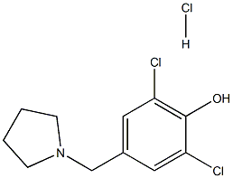 2,6-dichloro-4-(tetrahydro-1H-pyrrol-1-ylmethyl)phenol hydrochloride 化学構造式