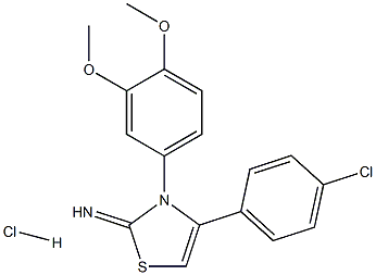 4-(4-chlorophenyl)-3-(3,4-dimethoxyphenyl)-2,3-dihydro-1,3-thiazol-2-imine hydrochloride Structure