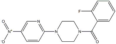 (2-fluorophenyl)[4-(5-nitro-2-pyridyl)piperazino]methanone 化学構造式
