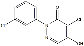 4-chloro-2-(3-chlorophenyl)-5-hydroxy-3(2H)-pyridazinone 化学構造式