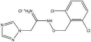 1-{[(2,6-dichlorobenzyl)oxy]amino}-2-(1H-1,2,4-triazol-1-yl)-1-ethaniminium chloride,,结构式