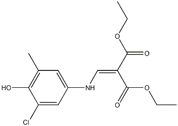 diethyl 2-[(3-chloro-4-hydroxy-5-methylanilino)methylidene]malonate Struktur