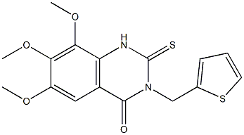 6,7,8-trimethoxy-3-(2-thienylmethyl)-2-thioxo-1,2,3,4-tetrahydroquinazolin-4-one|