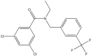 3,5-dichloro-N-ethyl-N-[3-(trifluoromethyl)benzyl]benzenecarboxamide 结构式