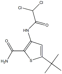 5-(tert-butyl)-3-[(2,2-dichloroacetyl)amino]thiophene-2-carboxamide,,结构式
