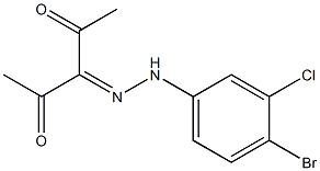 3-[2-(4-bromo-3-chlorophenyl)hydrazono]pentane-2,4-dione 化学構造式