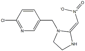 2-chloro-5-{[2-[(Z)-nitromethylidene]dihydro-1H-imidazol-1(3H)-yl]methyl}pyridine Struktur