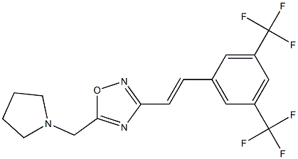 3-[3,5-di(trifluoromethyl)styryl]-5-(tetrahydro-1H-pyrrol-1-ylmethyl)-1,2,4-oxadiazole Structure