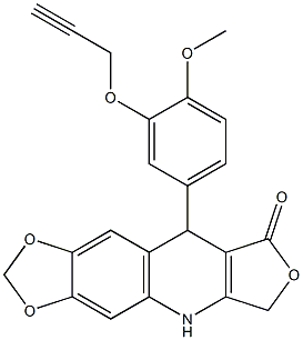 9-[4-methoxy-3-(2-propynyloxy)phenyl]-6,9-dihydro[1,3]dioxolo[4,5-g]furo[3,4-b]quinolin-8(5H)-one Structure