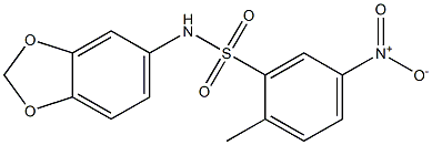 N1-(1,3-benzodioxol-5-yl)-2-methyl-5-nitrobenzene-1-sulfonamide 化学構造式