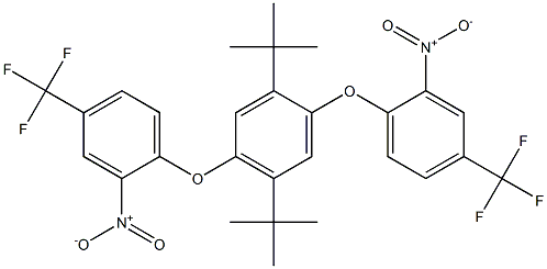 1,4-di(tert-butyl)-2,5-di[2-nitro-4-(trifluoromethyl)phenoxy]benzene 化学構造式