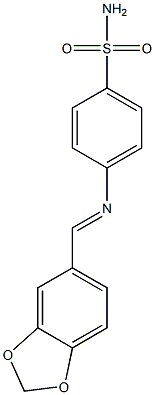 4-[(1,3-benzodioxol-5-ylmethylidene)amino]benzene-1-sulfonamide Structure
