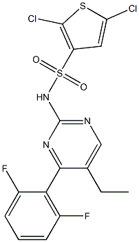 N3-[4-(2,6-difluorophenyl)-5-ethylpyrimidin-2-yl]-2,5-dichlorothiophene-3-sulfonamide,,结构式