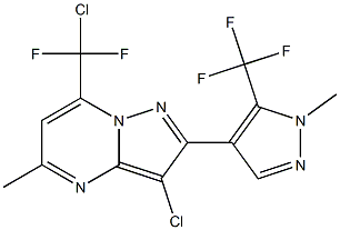 3-chloro-7-[chloro(difluoro)methyl]-5-methyl-2-[1-methyl-5-(trifluoromethyl)-1H-pyrazol-4-yl]pyrazolo[1,5-a]pyrimidine Structure