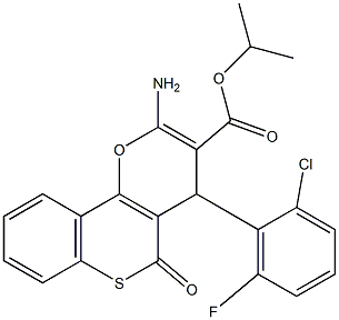 isopropyl 2-amino-4-(2-chloro-6-fluorophenyl)-5-oxo-4H,5H-thiochromeno[4,3-b]pyran-3-carboxylate 结构式