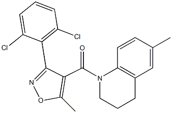 [3-(2,6-dichlorophenyl)-5-methylisoxazol-4-yl](6-methyl-1,2,3,4-tetrahydroquinolin-1-yl)methanone Structure
