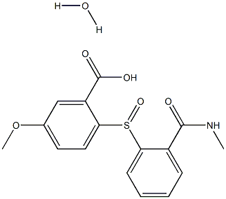 5-methoxy-2-({2-[(methylamino)carbonyl]phenyl}sulfinyl)benzoic acid hydrate Structure