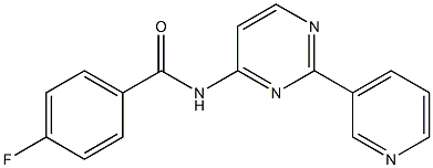 4-fluoro-N-[2-(3-pyridinyl)-4-pyrimidinyl]benzenecarboxamide,,结构式