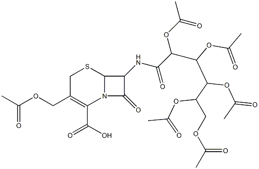 3-[(acetyloxy)methyl]-6-oxo-7-{[2,3,4,5,6-penta(acetyloxy)hexanoyl]amino}-7,7a-dihydro-2H,6H-azeto[2,1-b][1,3]thiazine-4-carboxylic acid|