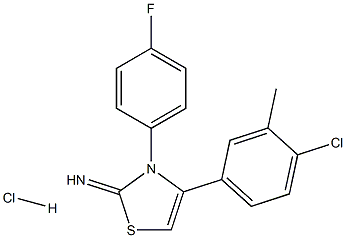 4-(4-chloro-3-methylphenyl)-3-(4-fluorophenyl)-2,3-dihydro-1,3-thiazol-2-im ine hydrochloride Structure