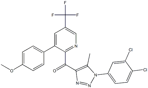 [1-(3,4-dichlorophenyl)-5-methyl-1H-1,2,3-triazol-4-yl][3-(4-methoxyphenyl)-5-(trifluoromethyl)-2-pyridinyl]methanone Struktur
