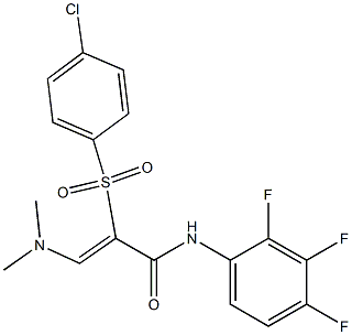 N1-(2,3,4-trifluorophenyl)-2-[(4-chlorophenyl)sulfonyl]-3-(dimethylamino)acrylamide Structure