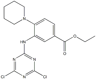 ethyl 3-[(4,6-dichloro-1,3,5-triazin-2-yl)amino]-4-piperidinobenzoate Structure