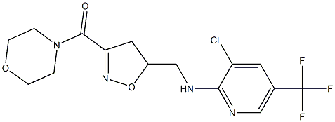 [5-({[3-chloro-5-(trifluoromethyl)-2-pyridinyl]amino}methyl)-4,5-dihydro-3-isoxazolyl](morpholino)methanone,,结构式