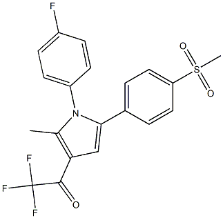 2,2,2-trifluoro-1-{1-(4-fluorophenyl)-2-methyl-5-[4-(methylsulfonyl)phenyl]-1H-pyrrol-3-yl}-1-ethanone 化学構造式