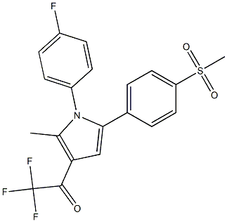 2,2,2-trifluoro-1-{1-(4-fluorophenyl)-2-methyl-5-[4-(methylsulfonyl)phenyl]-1H-pyrrol-3-yl}-1-ethanone Structure