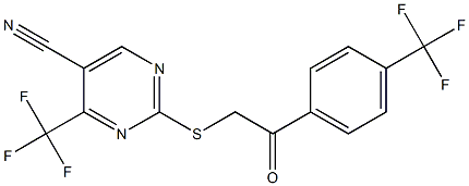 2-({2-oxo-2-[4-(trifluoromethyl)phenyl]ethyl}sulfanyl)-4-(trifluoromethyl)-5-pyrimidinecarbonitrile Struktur