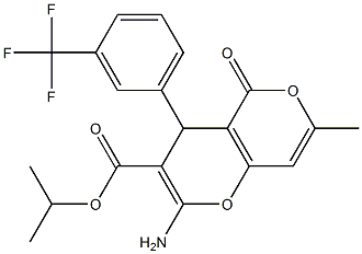 isopropyl 2-amino-7-methyl-5-oxo-4-[3-(trifluoromethyl)phenyl]-4H,5H-pyrano[4,3-b]pyran-3-carboxylate|