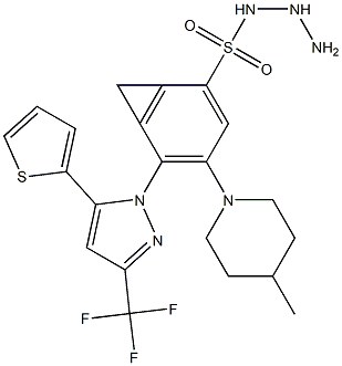  N1-hydrazino(4-methylpiperidino)methylidene-4-[5-(2-thienyl)-3-(trifluoromethyl)-1H-pyrazol-1-yl]benzene-1-sulfonamide