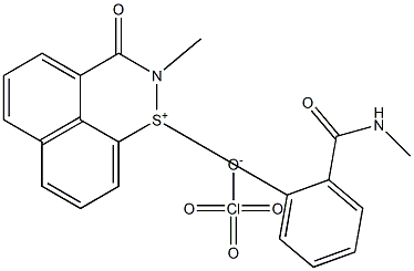 2-methyl-1-{2-[(methylamino)carbonyl]phenyl}-3-oxo-2,3-dihydronaphtho[1,8-de][1,2]thiazin-1-ium perchlorate Struktur