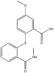 5-methoxy-2-({2-[(methylamino)carbonyl]phenyl}thio)benzoic acid Structure