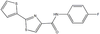 N-(4-fluorophenyl)-2-(2-thienyl)-1,3-thiazole-4-carboxamide Structure