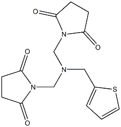 1-{[[(2,5-dioxotetrahydro-1H-pyrrol-1-yl)methyl](2-thienylmethyl)amino]methyl}pyrrolidine-2,5-dione Structure