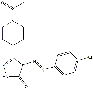 3-(1-acetyl-4-piperidyl)-4-[2-(4-chlorophenyl)diaz-1-enyl]-4,5-dihydro-1H-pyrazol-5-one Structure