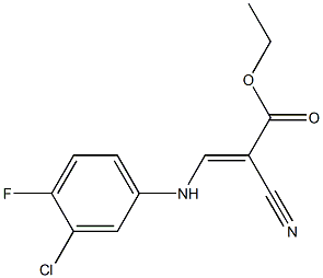 ethyl 3-(3-chloro-4-fluoroanilino)-2-cyanoacrylate Structure