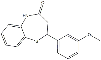 2-(3-methoxyphenyl)-2,3,4,5-tetrahydro-1,5-benzothiazepin-4-one Structure