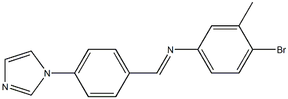 4-bromo-N-{(E)-[4-(1H-imidazol-1-yl)phenyl]methylidene}-3-methylaniline Structure