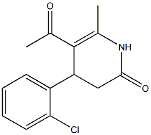 5-acetyl-4-(2-chlorophenyl)-6-methyl-3,4-dihydro-2(1H)-pyridinone,,结构式